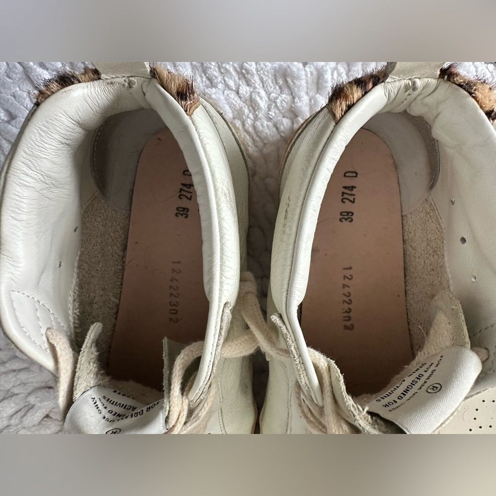 Golden Goose Mid Star Off White Sneakers Leopard Fur Heel - Picture 11 of 14